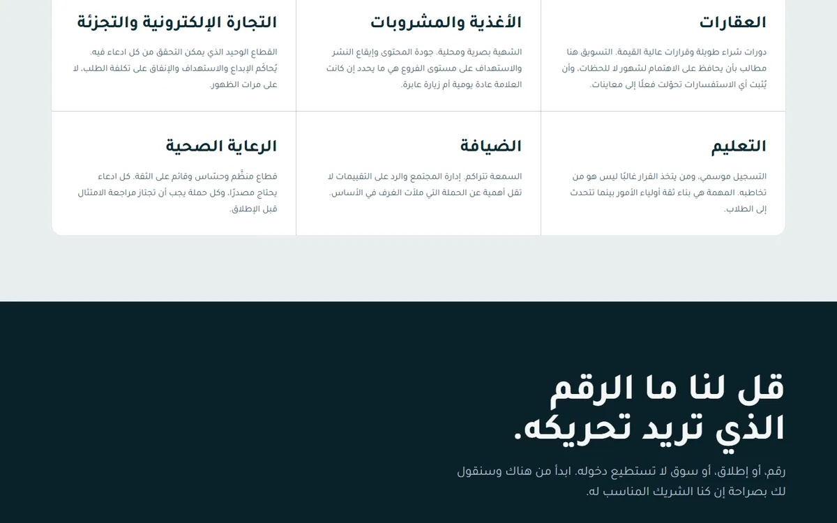 موقع وكالة «أفق» للتسويق — 6