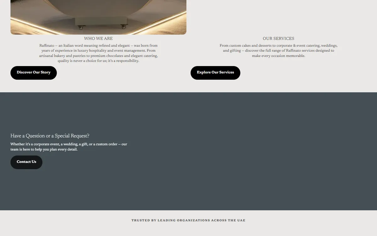 Raffinato — متجر Shopify فاخر لمخبوزات وحلويات وكاترينج في دبي بلغتين — 4